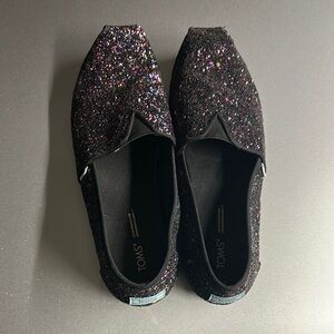TOMS Women's Black Glitter Shoes